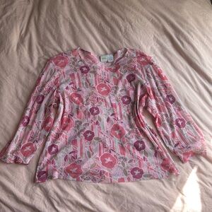 Women’s Merona Floral Pink Shirt Size XL